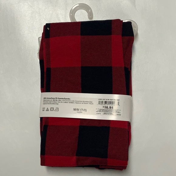 Girls plaid leggings, Size M, NWT - Picture 2 of 2